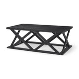 Mercana Forsey 48.0L x 28.0W x 17.5H Black Wood Rectangular Coffee Table