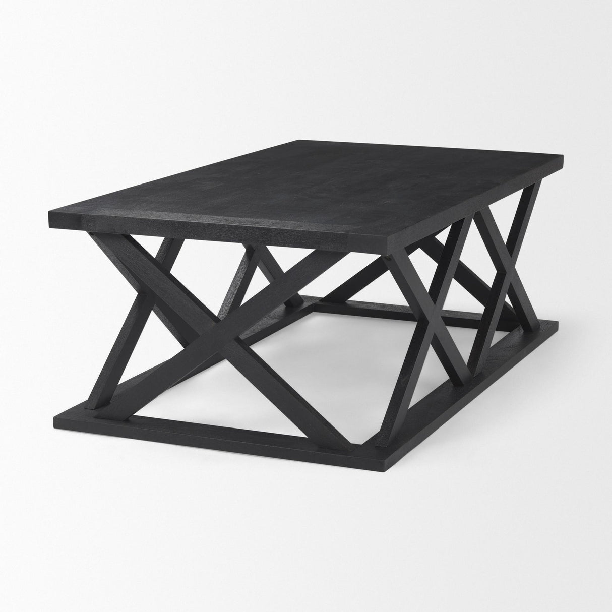 Mercana Forsey 48.0L x 28.0W x 17.5H Black Wood Rectangular Coffee Table