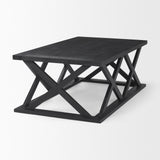 Mercana Forsey 48.0L x 28.0W x 17.5H Black Wood Rectangular Coffee Table