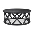 Mercana Forsey 28.0L x 45.3W x 18.0H Black Solid Wood Round Coffee Table