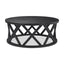Mercana Forsey 28.0L x 45.3W x 18.0H Black Solid Wood Round Coffee Table
