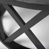 Mercana Forsey 28.0L x 45.3W x 18.0H Black Solid Wood Round Coffee Table