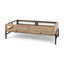 Mercana Arelius 42"L Rectangular Light Brown Wood w/ Black Metal Base Display Coffee Table