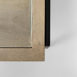 Mercana Arelius 42"L Rectangular Light Brown Wood w/ Black Metal Base Display Coffee Table