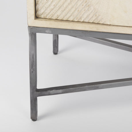 Mercana Hogarth 36.0L x 16.0W x 34.0H 2 Door Blonde Wood Accent Cabinet