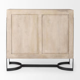 Mercana Rivien Brown Solid Wood W/Black Metal Frame 2 Door Accent Cabinet