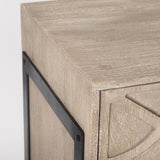 Mercana Rivien Brown Solid Wood W/Black Metal Frame 2 Door Accent Cabinet