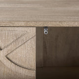 Mercana Rivien Brown Solid Wood W/Black Metal Frame 2 Door Accent Cabinet