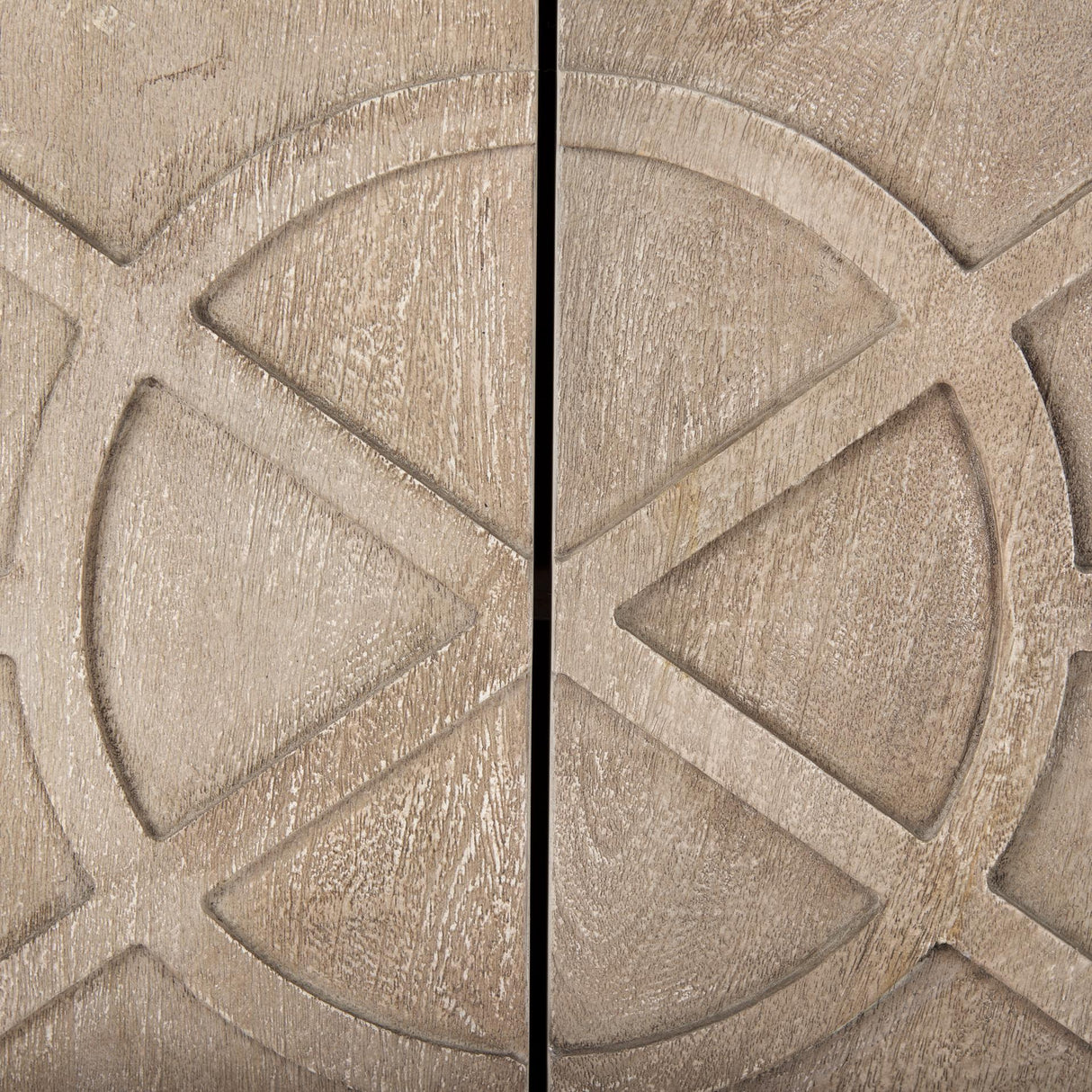 Mercana Rivien Brown Solid Wood W/Black Metal Frame 2 Door Accent Cabinet