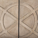 Mercana Rivien Brown Solid Wood W/Black Metal Frame 2 Door Accent Cabinet