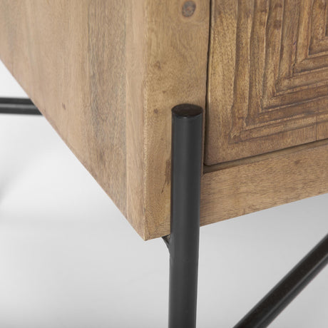 Mercana Cairo 36.0L x 19.5W x 36.0H 2 Door Wood and Metal Cabinet