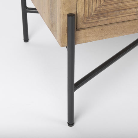 Mercana Cairo 36.0L x 19.5W x 36.0H 2 Door Wood and Metal Cabinet