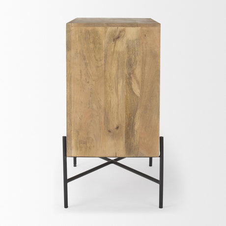 Mercana Cairo 36.0L x 19.5W x 36.0H 2 Door Wood and Metal Cabinet