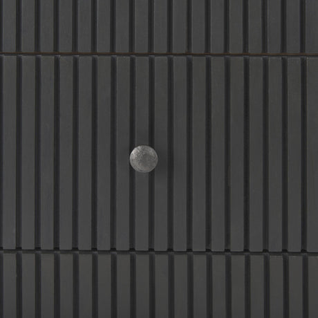 Mercana Grace 35.5L x 18.0W x 31.0H Medium Brown Wood W/Black Metal Frame 3 Drawer Accent Cabinet