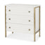 Mercana Savannah White Fir Veneer w/ Gold Metal 3-Drawer Accent Cabinet