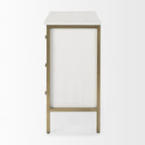 Mercana Savannah White Fir Veneer w/ Gold Metal 3-Drawer Accent Cabinet