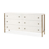 Mercana Savannah White Fir Veneer w/ Gold Metal Accents 6-Drawer Sideboard