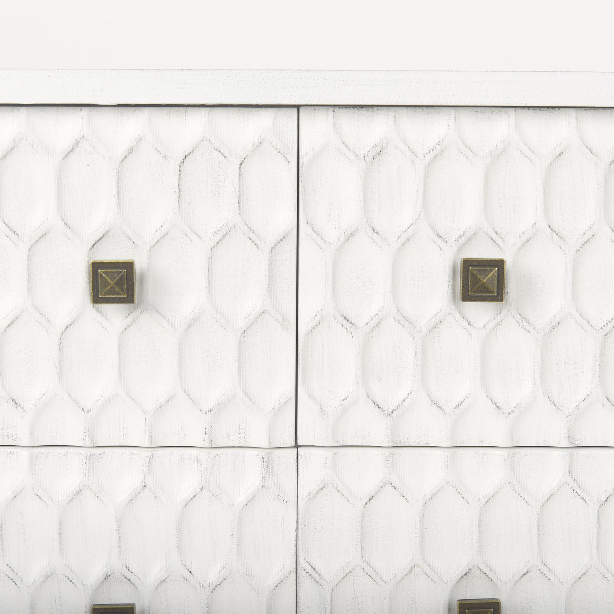 Mercana Savannah White Fir Veneer w/ Gold Metal Accents 6-Drawer Sideboard