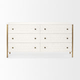 Mercana Savannah White Fir Veneer w/ Gold Metal Accents 6-Drawer Sideboard
