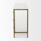 Mercana Savannah White Fir Veneer w/ Gold Metal Accents 6-Drawer Sideboard