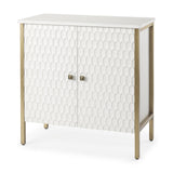 Mercana Savannah White Fir Veneer w/ Gold Metal Accent 2-Door Accent Cabinet