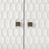 Mercana Savannah White Fir Veneer w/ Gold Metal Accent 2-Door Accent Cabinet