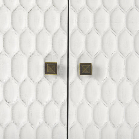 Mercana Savannah White Fir Veneer w/ Gold Metal Accent 2-Door Accent Cabinet