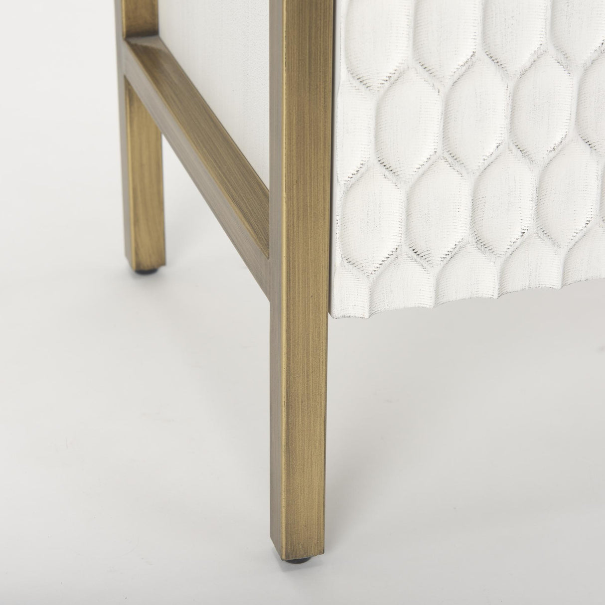 Mercana Savannah White Fir Veneer w/ Gold Metal Accent 2-Door Accent Cabinet