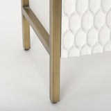 Mercana Savannah White Fir Veneer w/ Gold Metal Accent 2-Door Accent Cabinet