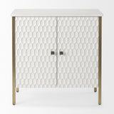 Mercana Savannah White Fir Veneer w/ Gold Metal Accent 2-Door Accent Cabinet