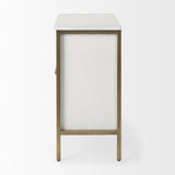 Mercana Savannah White Fir Veneer w/ Gold Metal Accent 2-Door Accent Cabinet