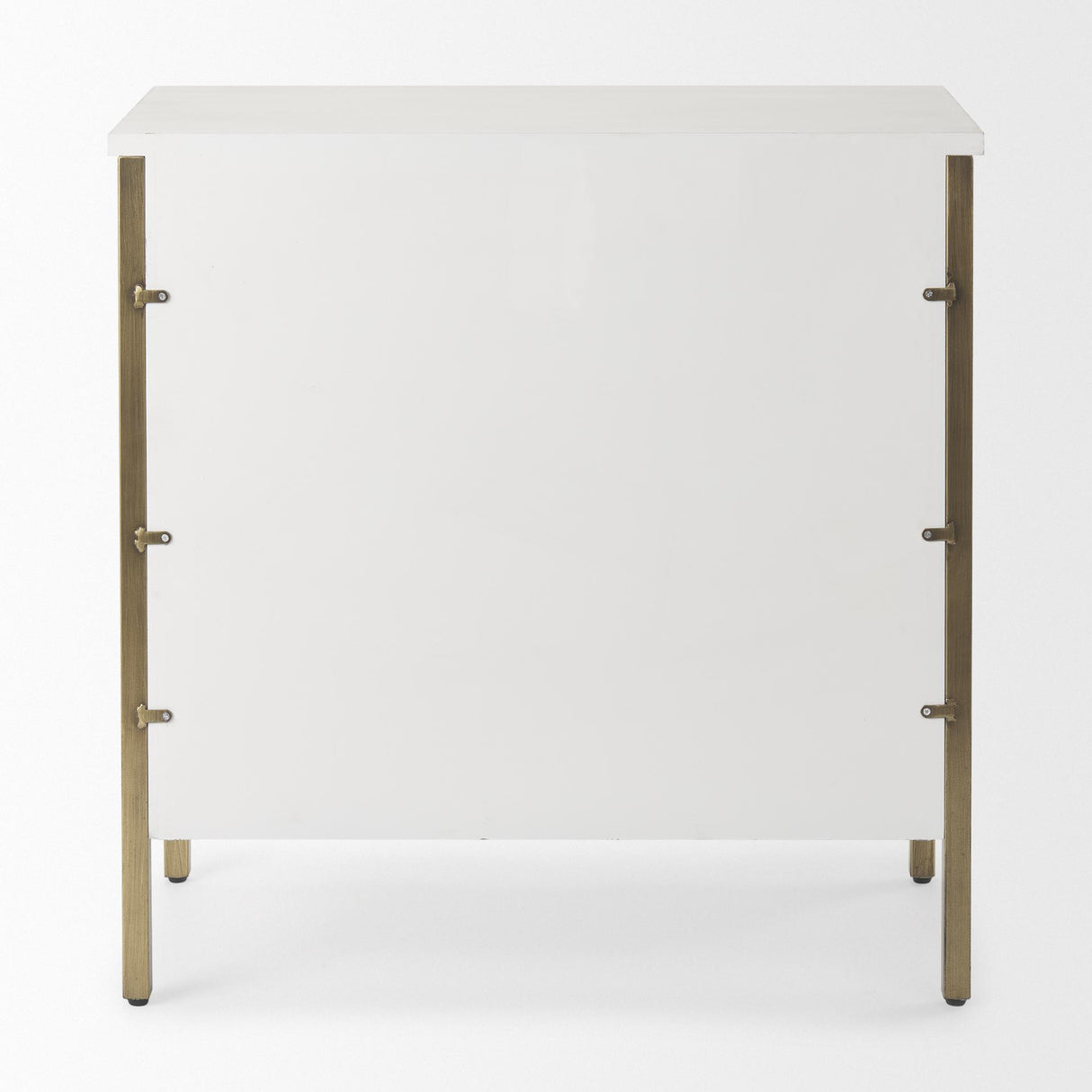 Mercana Savannah White Fir Veneer w/ Gold Metal Accent 2-Door Accent Cabinet