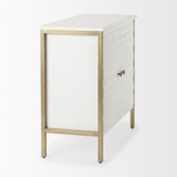 Mercana Savannah White Fir Veneer w/ Gold Metal Accent 2-Door Accent Cabinet