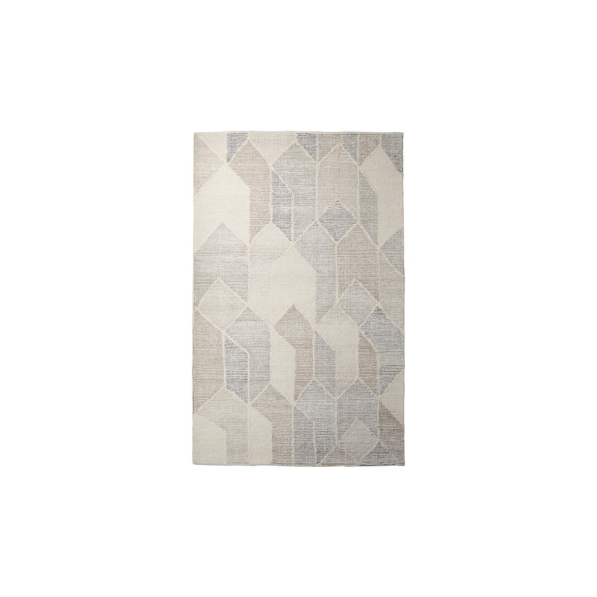 Mercana Kolt 5x8 Neutral Geometric Patterned Wool Area Rug
