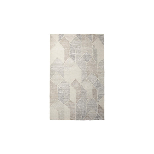Mercana Kolt 5x8 Neutral Geometric Patterned Wool Area Rug