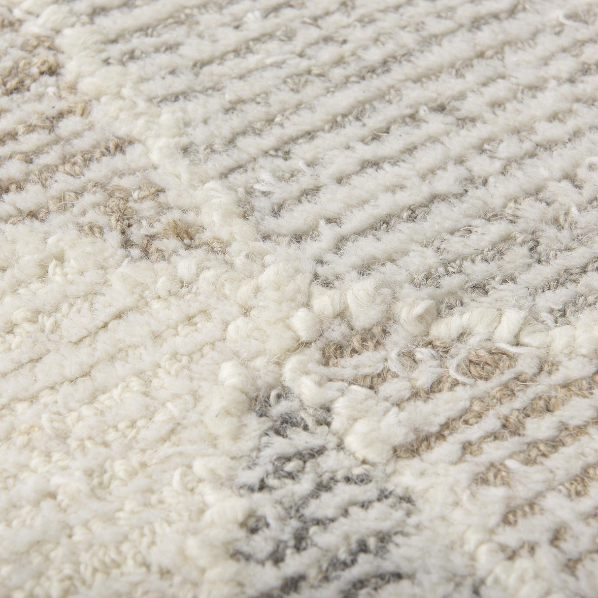 Mercana Kolt 5x8 Neutral Geometric Patterned Wool Area Rug