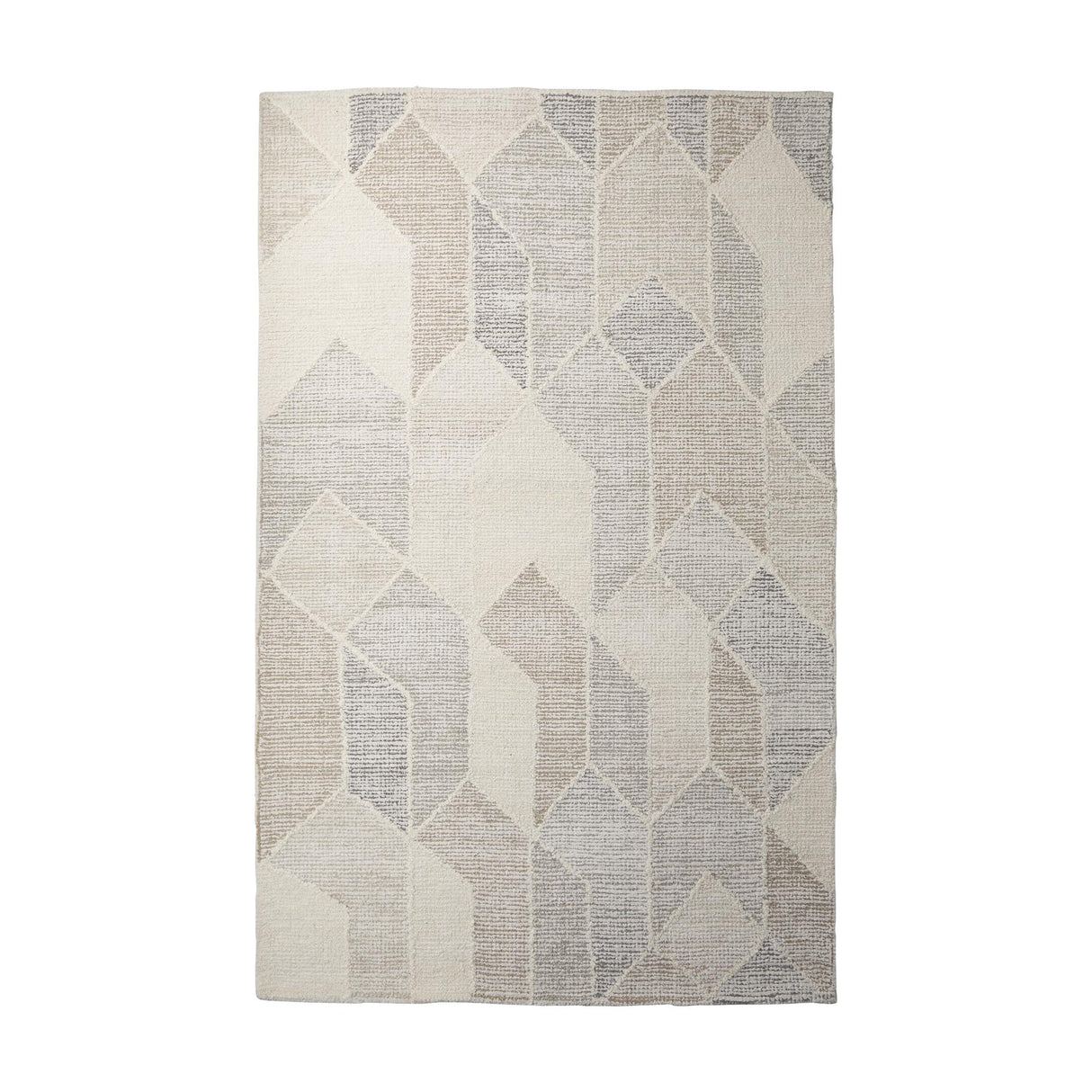 Mercana Kolt 9x12 Neutral Geometric Patterned Wool Area Rug