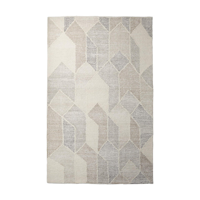 Mercana Kolt 9x12 Neutral Geometric Patterned Wool Area Rug