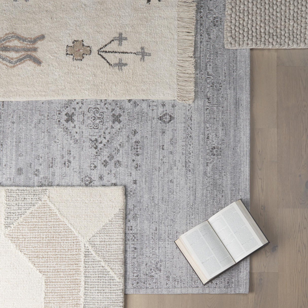 Mercana Kolt 9x12 Neutral Geometric Patterned Wool Area Rug