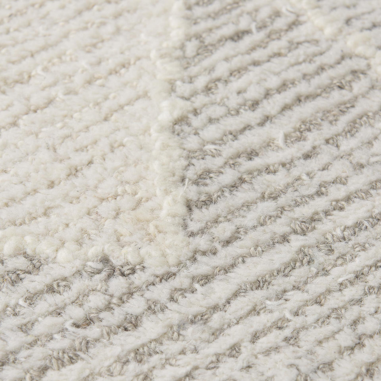 Mercana Kolt 9x12 Neutral Geometric Patterned Wool Area Rug