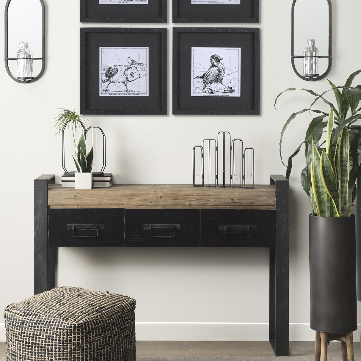 Mercana Mila 13.4L x 2.5W x 11.0H Metal and Glass Decorative Accent