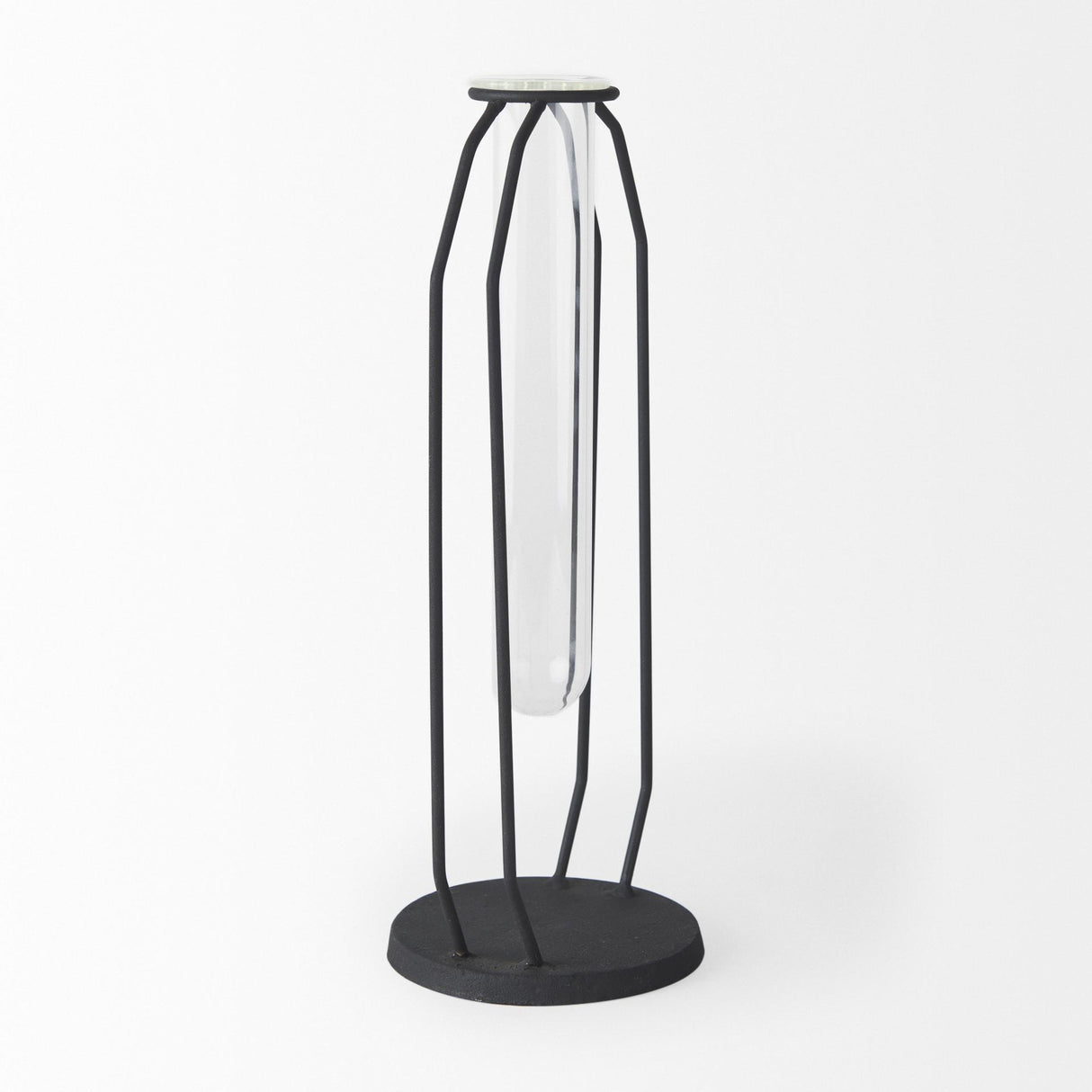 Mercana Aria 4.5L x 3.9W x 11.0H Metal and Glass Holder Object