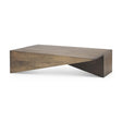 Mercana West 55L x 32W x 14H Medium Brown Wooden Angled Coffee Table