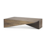 Mercana West 55L x 32W x 14H Medium Brown Wooden Angled Coffee Table