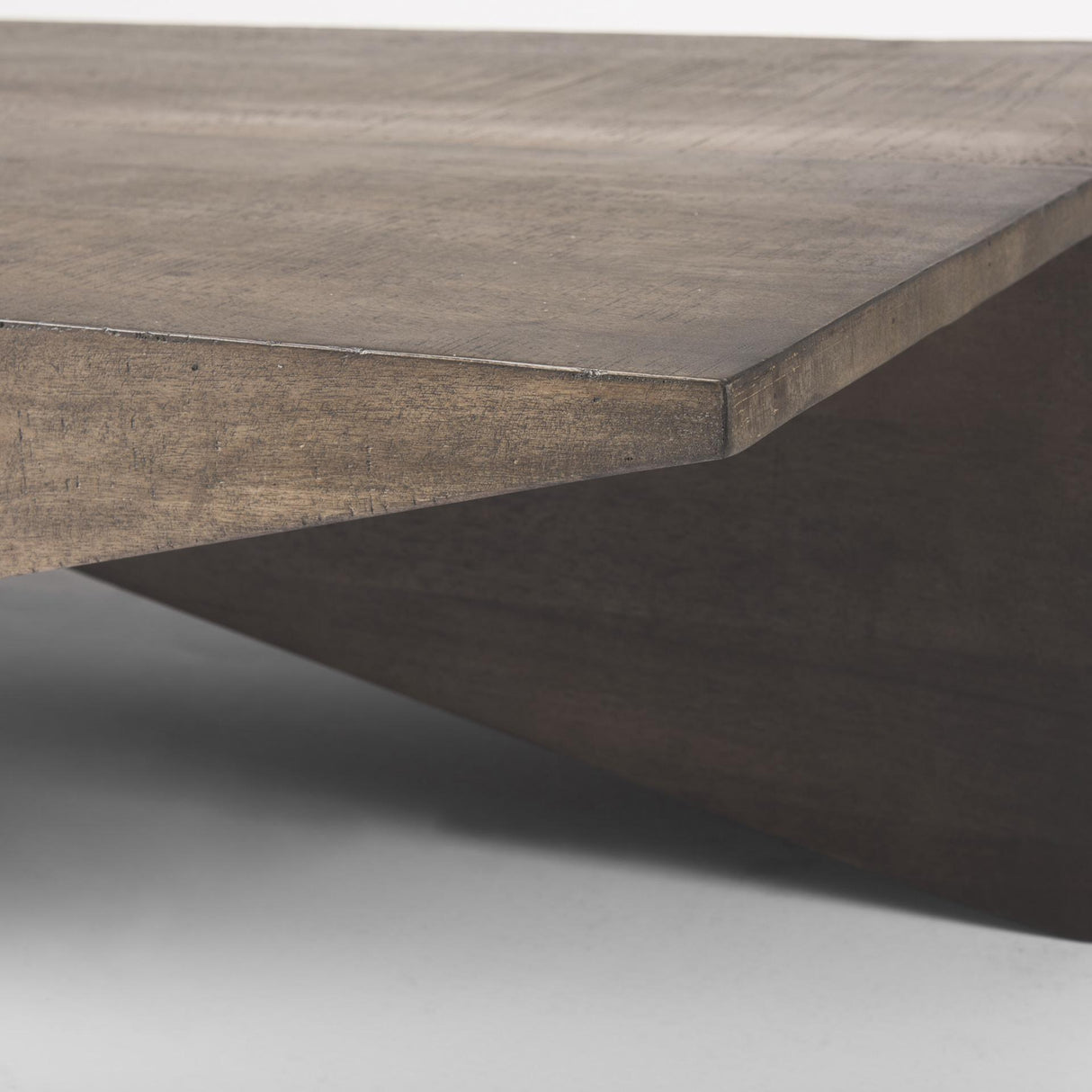 Mercana West 55L x 32W x 14H Medium Brown Wooden Angled Coffee Table
