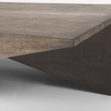 Mercana West 55L x 32W x 14H Medium Brown Wooden Angled Coffee Table
