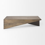Mercana West 55L x 32W x 14H Medium Brown Wooden Angled Coffee Table