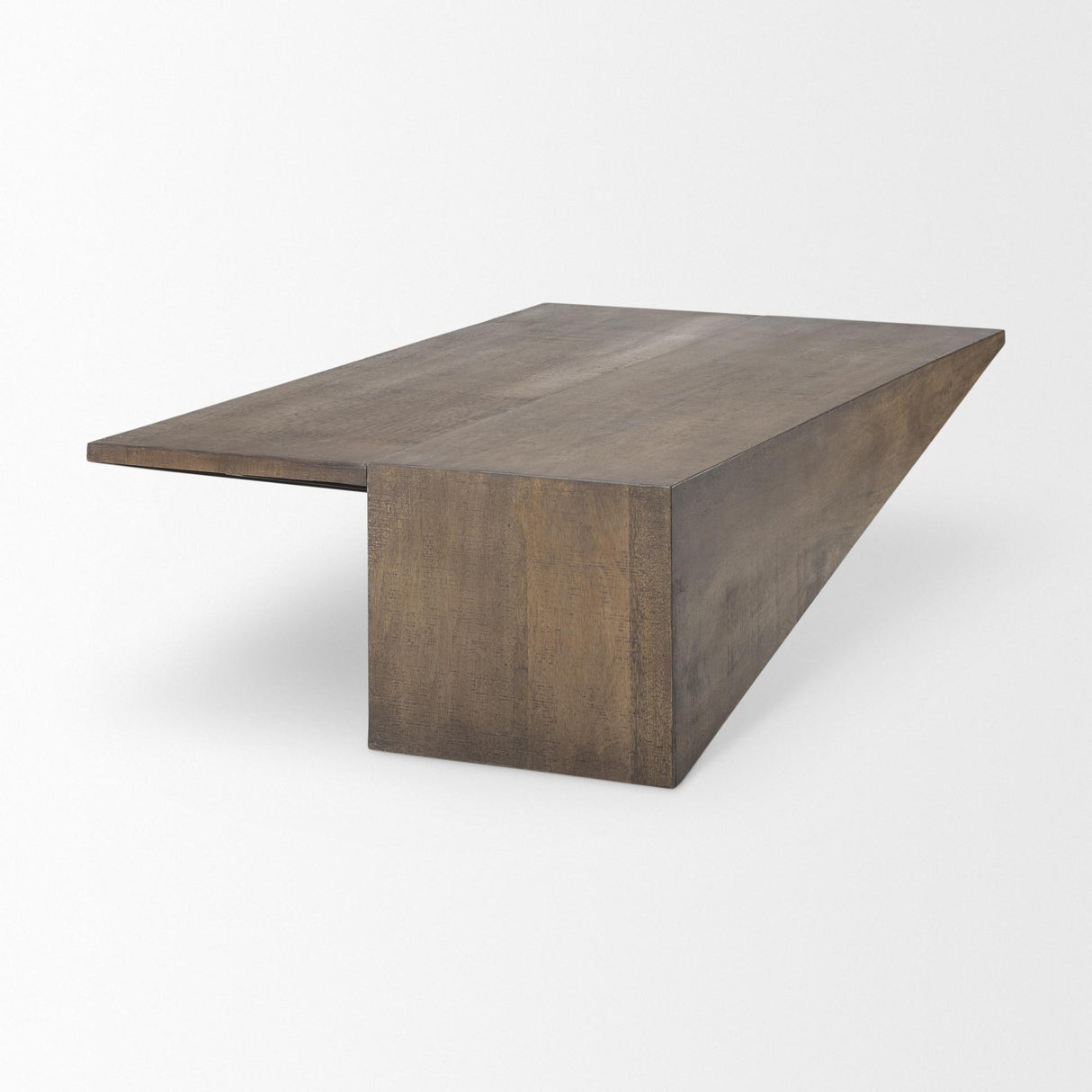 Mercana West 55L x 32W x 14H Medium Brown Wooden Angled Coffee Table