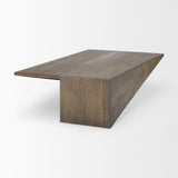 Mercana West 55L x 32W x 14H Medium Brown Wooden Angled Coffee Table