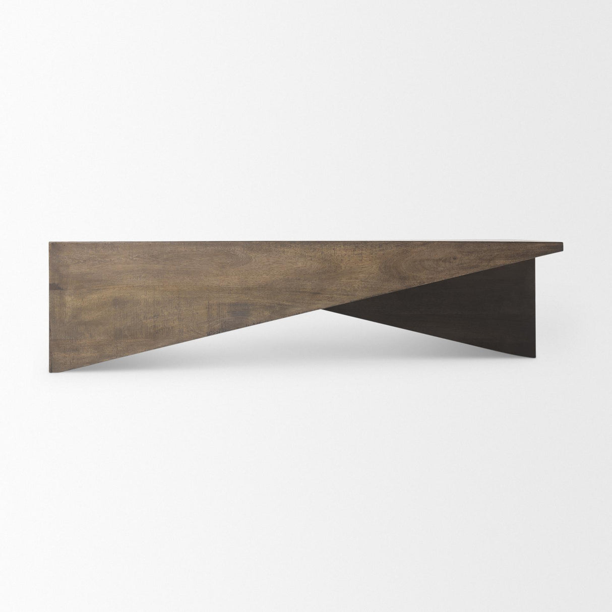 Mercana West 55L x 32W x 14H Medium Brown Wooden Angled Coffee Table